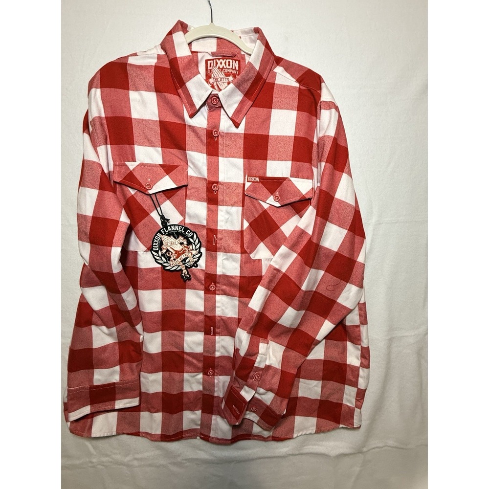 Dixxon Flannel The Otto 2XL Red White Buffalo Plaid Shirt NWT Biker Workwear